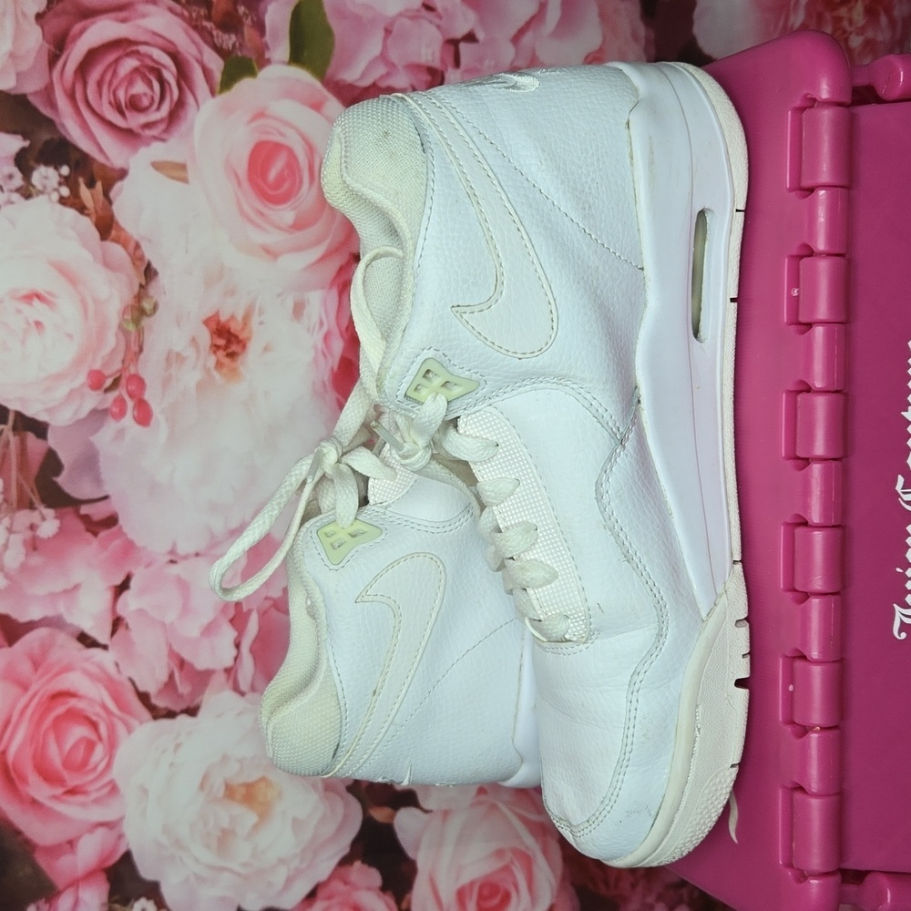 Nike Air Flight Mens Sneakers size 7 triple white like new - Picture 5 of 8